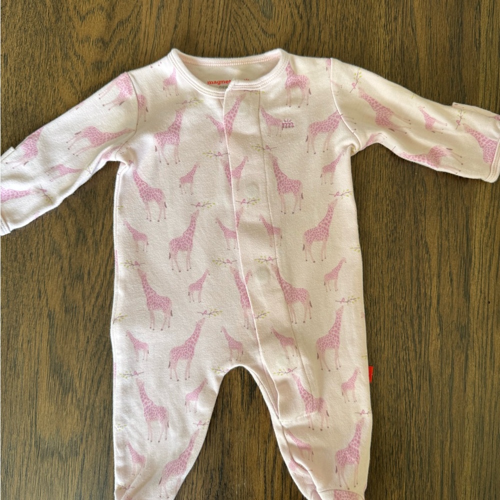 Magnetic Me newborn Pink Giraffe Kids Footie